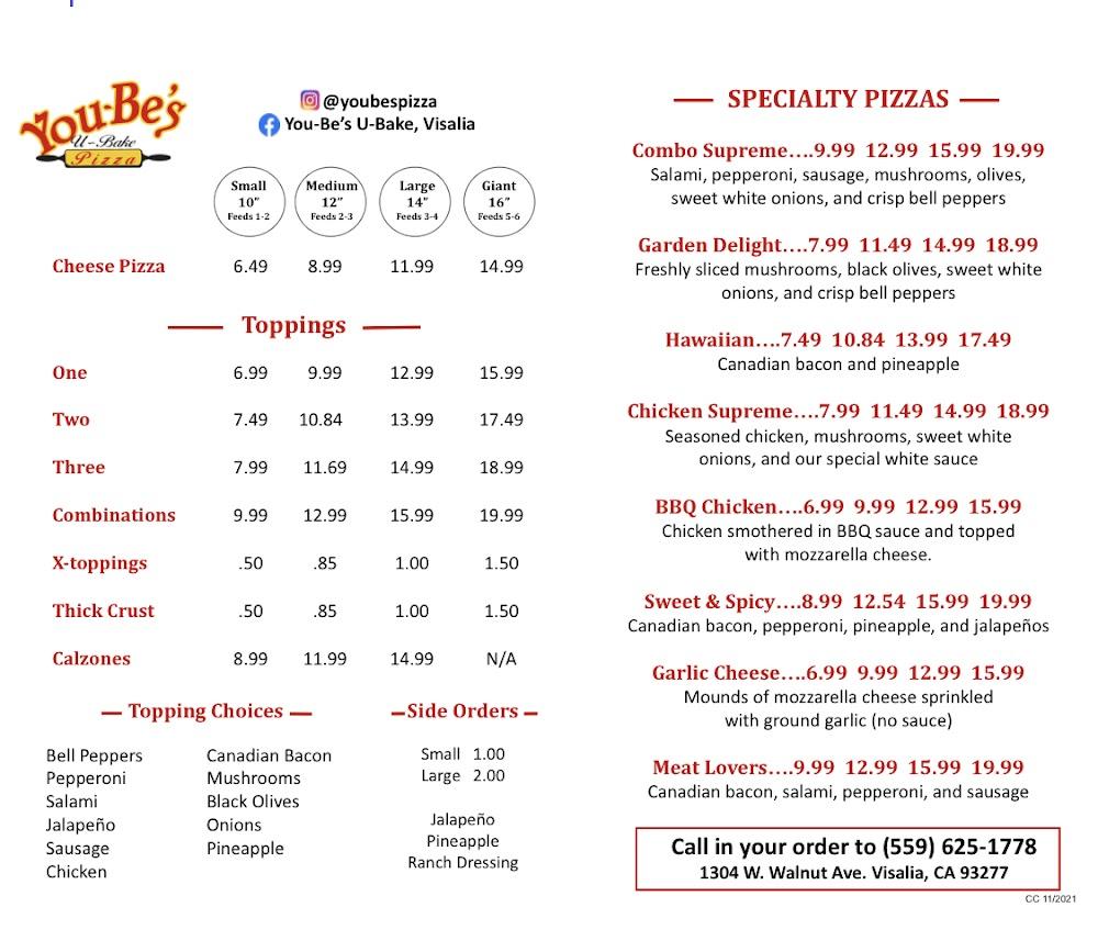 You-Be's U-Bake Pizza Create Your Own Salad